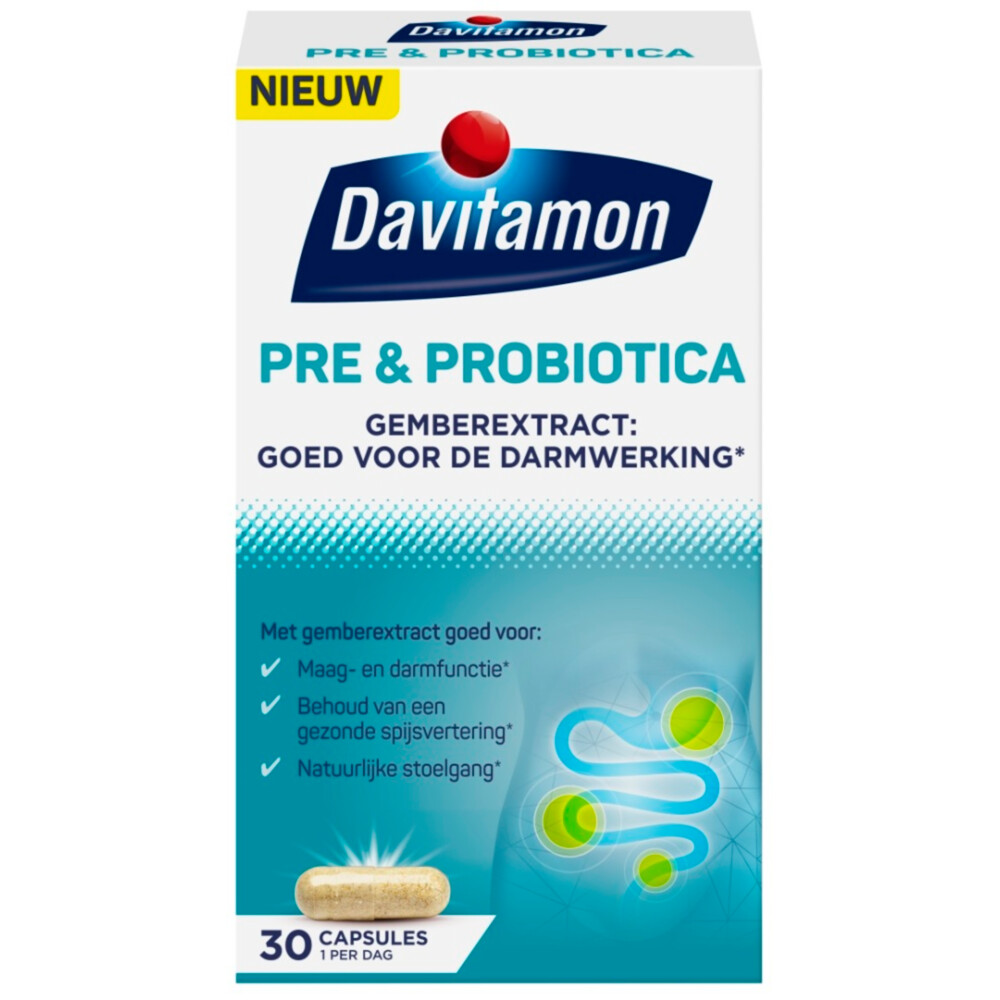 Davitamon Pre&Probiotica Gemberextract 30 capsules