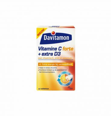 2x Davitamon Vitamine C Forte + Extra D3 42 tabletten