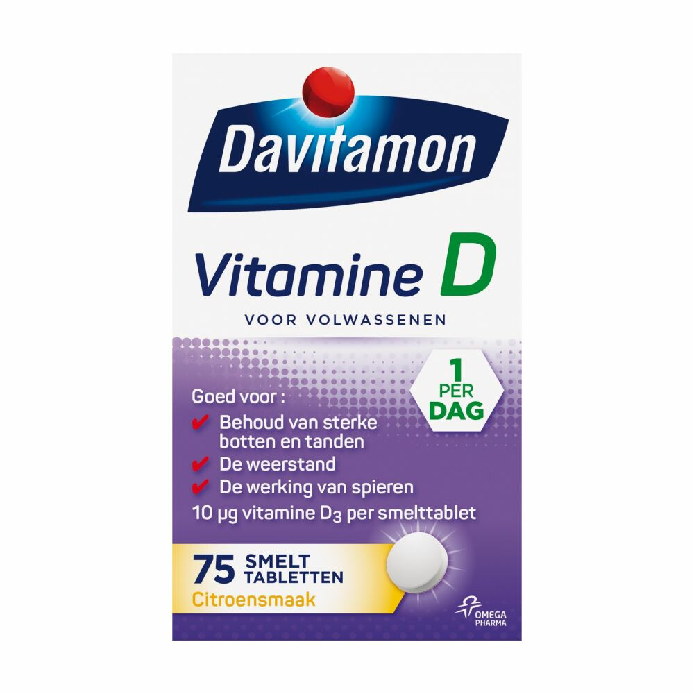 2x Davitamon Vitamine D Volwassenen 75 smelttabletten