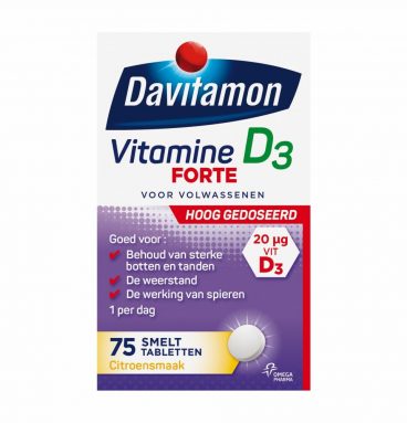 2x Davitamon Vitamine D3 Forte 75 smelttablet