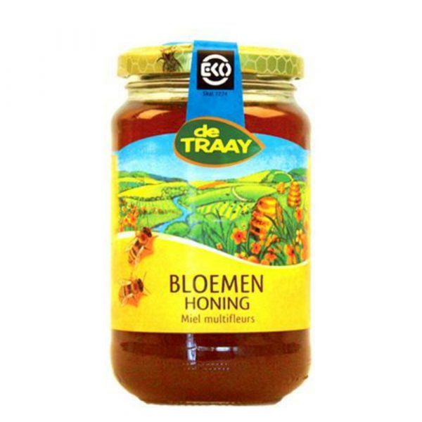 3x De Traay Bloemen Honing Eko 900 gr