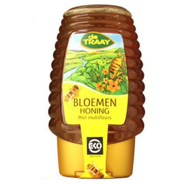 3x De Traay Honing Bloemen Knijp Eko 375 gr