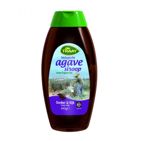 3x De Traay Siroop Agave Donker Bio 490 gr