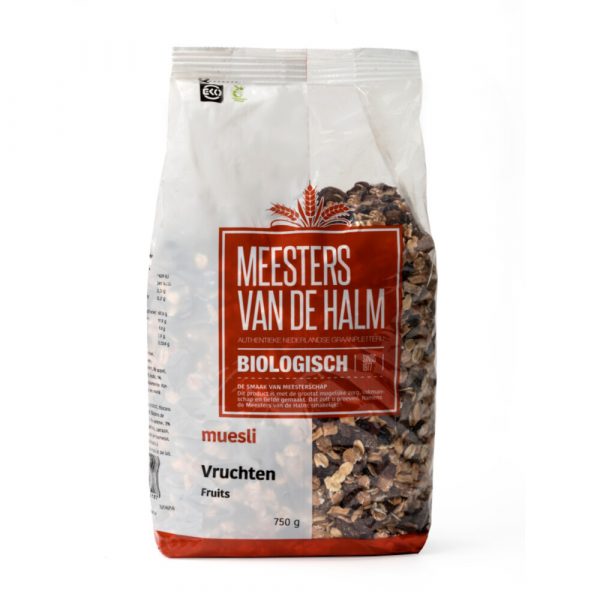 3x De halm Muesli Vruchten Eko 750 gr