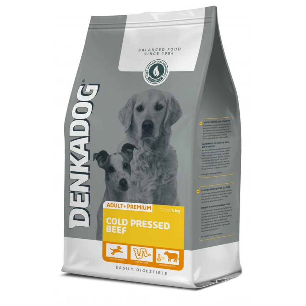 3x Denkadog Hondenvoer Cold Pressed Beef 4 kg