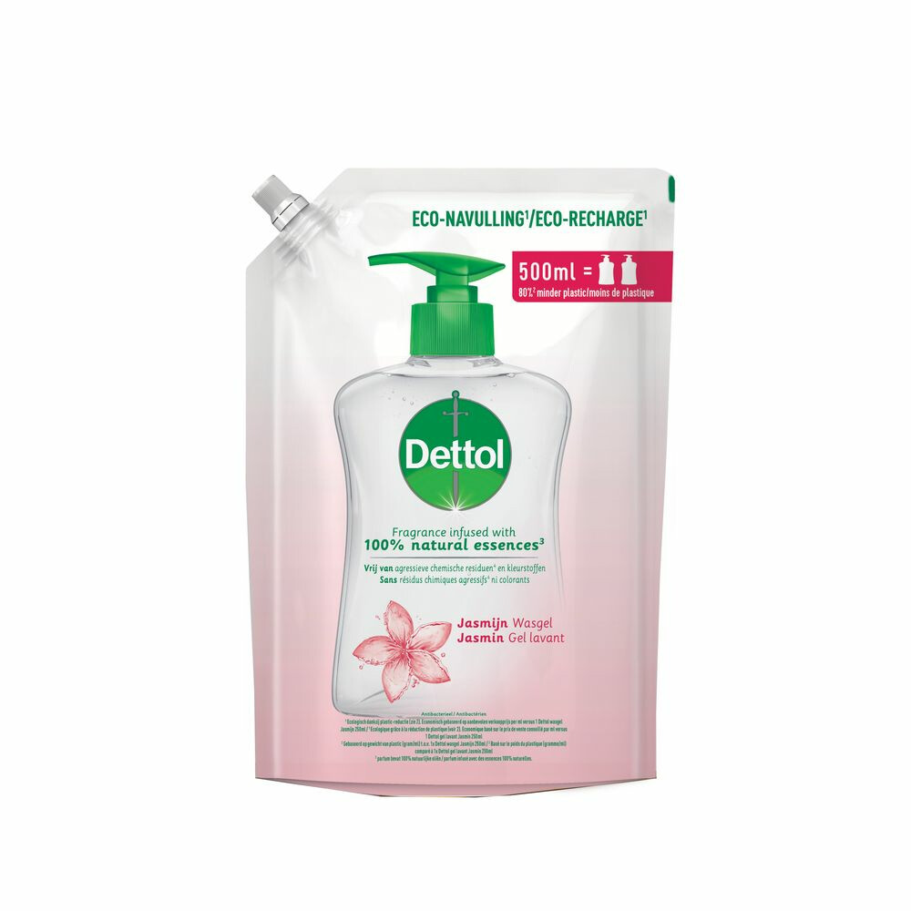 6x Dettol Handzeep Antibacterieel Navulling Jasmijn 500 ml