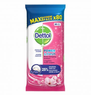 4x Dettol Reinigingsdoekjes Power&Fresh Kersenbloesem 80 stuks