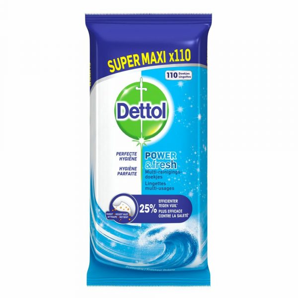 3x Dettol Reinigingsdoekjes Power&Fresh Ocean 110 stuks