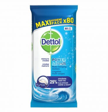 4x Dettol Reinigingsdoekjes Power&Fresh Ocean 80 stuks