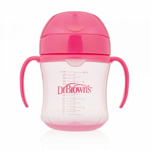 Dr. Browns Oefendrinkbeker Zachte Tuit 6+ mnd Roze 180 ml