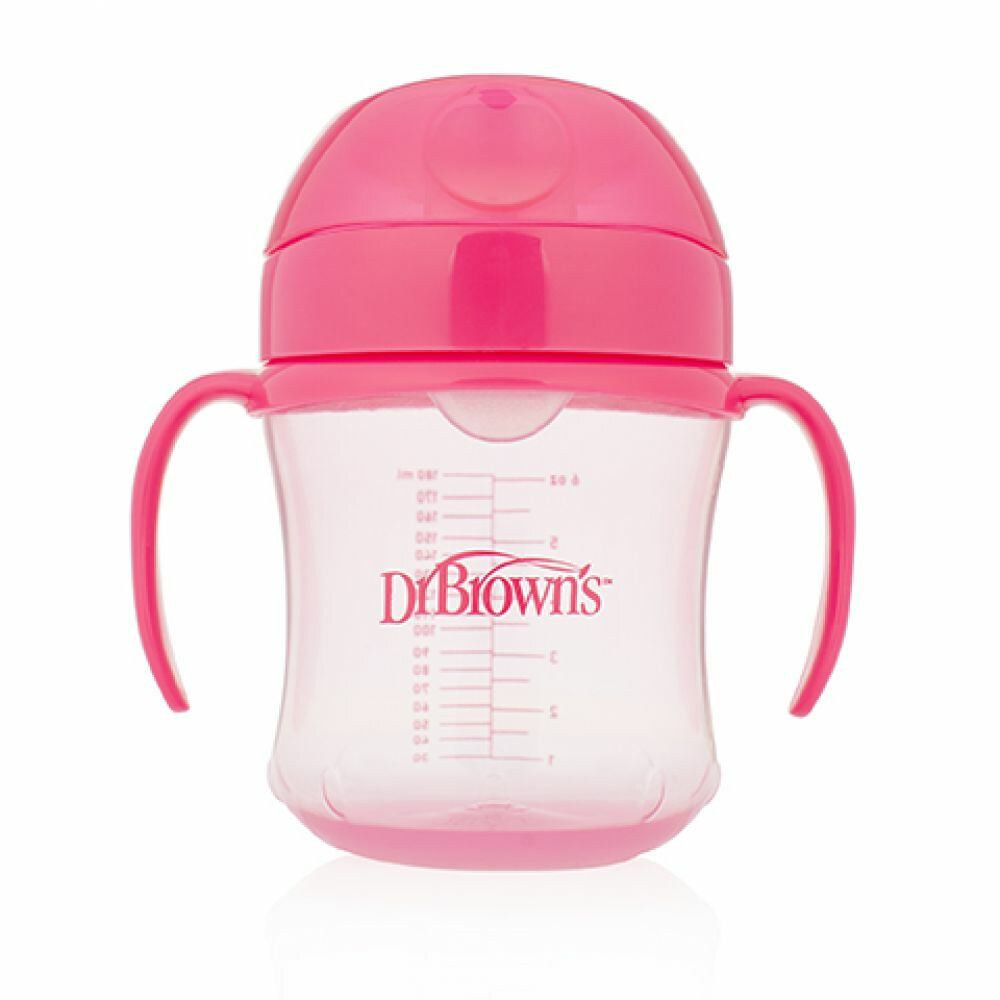 Dr. Browns Oefendrinkbeker Zachte Tuit 6+ mnd Roze 180 ml