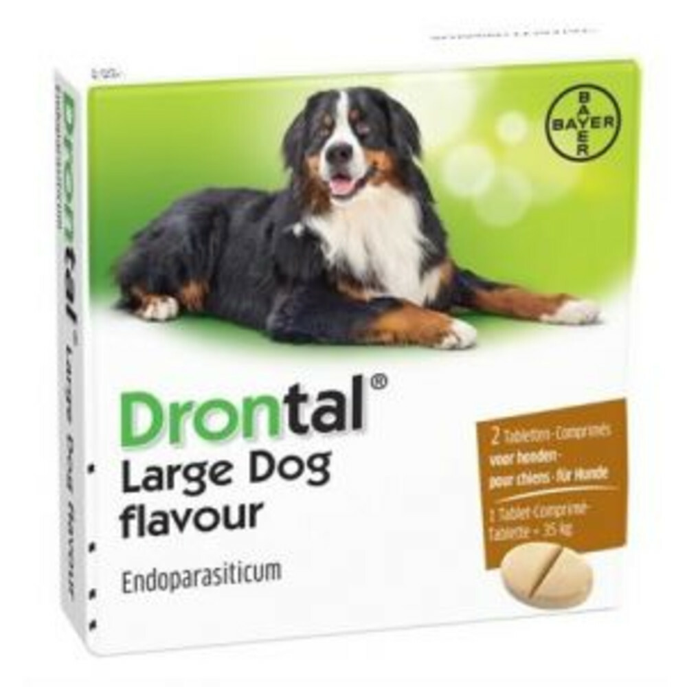 Drontal Ontworming Tabletten Hond vanaf 35 kg 2 tabletten