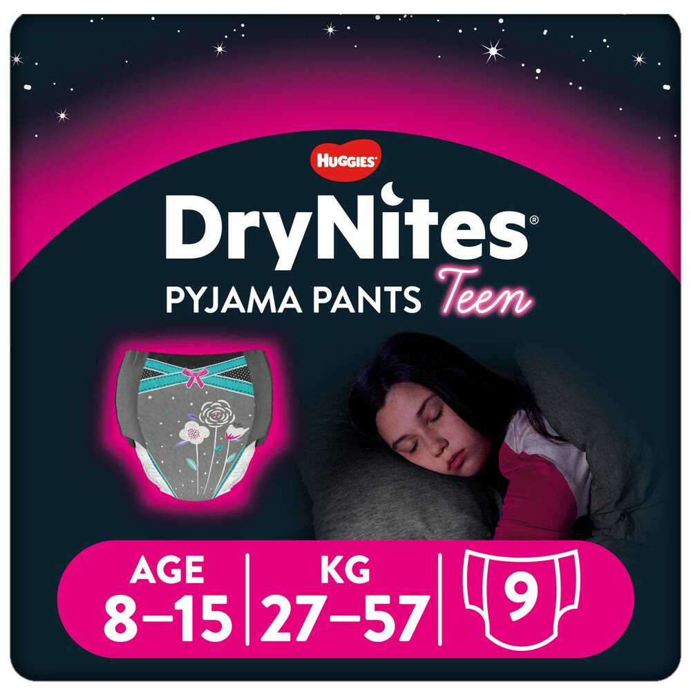 DryNites Absorberende Luierbroekjes Girl 8-15 jaar 9 stuks