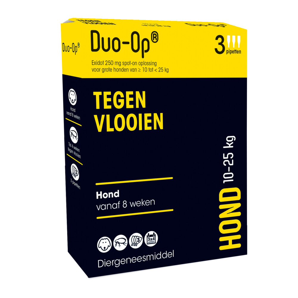 Duo-op Anti Vlooiendruppels Hond 10 - 25 kg 3 pipetten