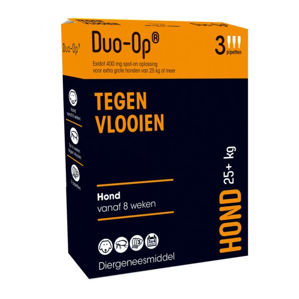 Duo-op Anti Vlooiendruppels Hond vanaf 25 kg 3 pipetten