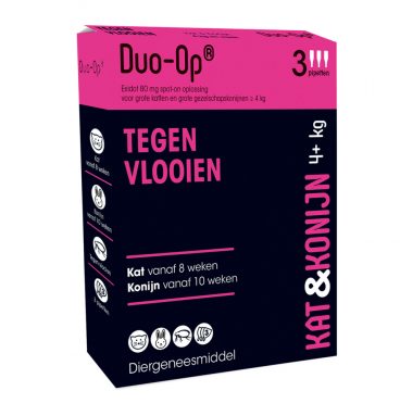 Duo-op Anti Vlooiendruppels Kat en Konijn vanaf 4 kg 3 pipetten