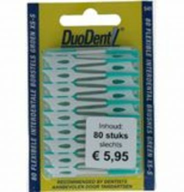 Duodent Flexibele Interdentale Borstels Blauw XS-S 80 stuks