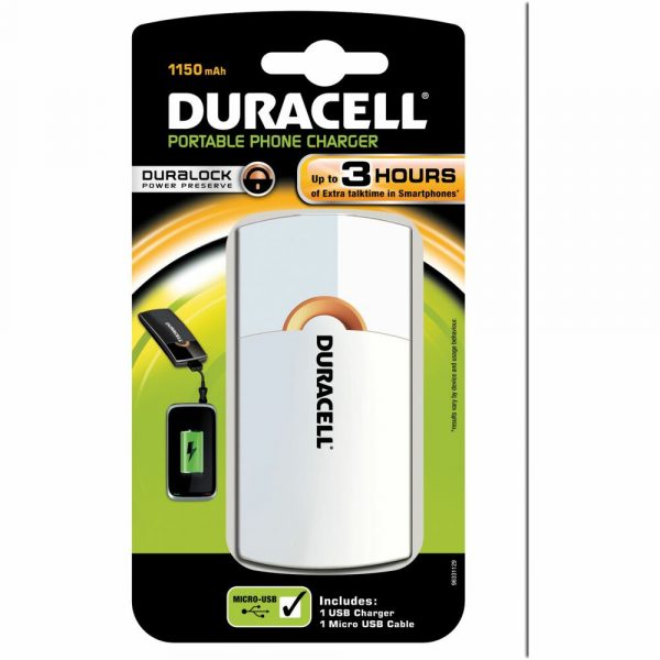 Duracell Mobiele Oplader 3 uur Wit