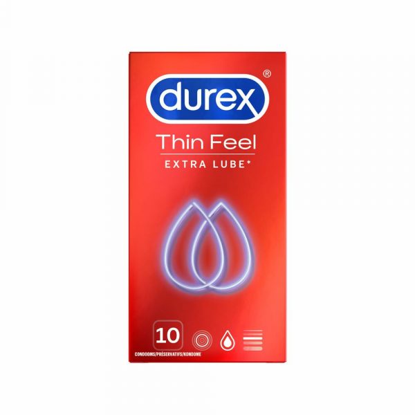 6x Durex Condooms Thin Feel met Extra Glijmiddel 10 stuks