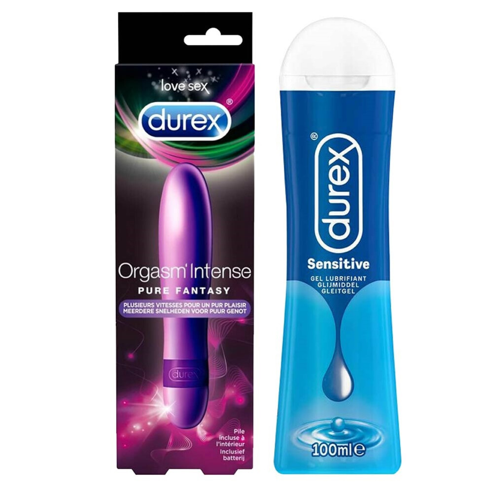 Durex Pure Fantasy Vibrator en Glijmiddel Sensitive Waterbasis Pakket