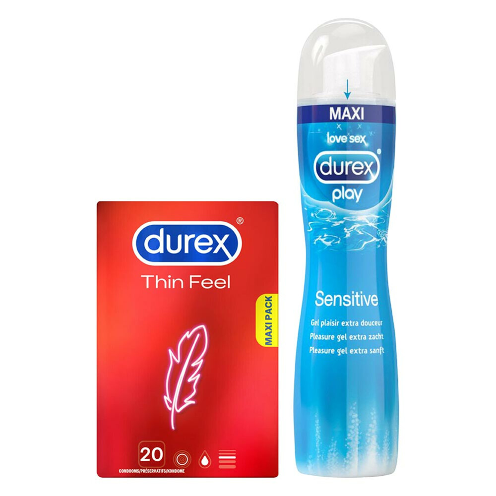 Durex Thin Feel Condooms en Sensitive Glijmiddel Pakket