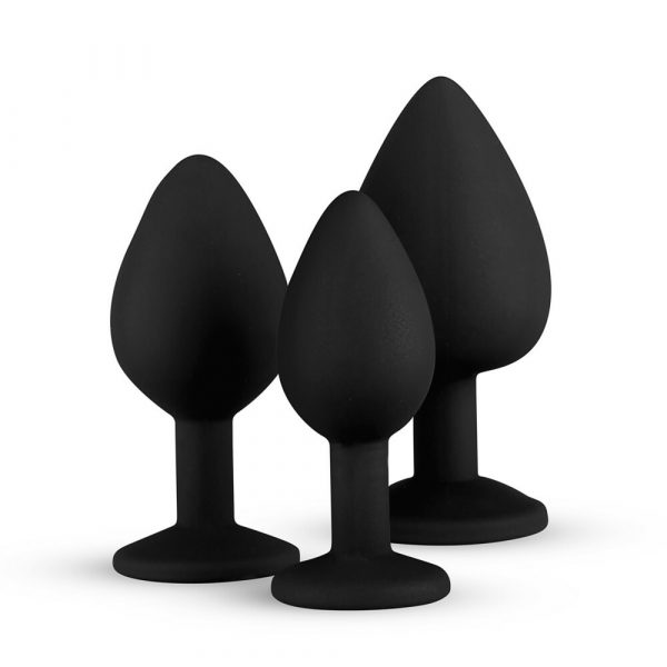 Easytoys Luxe Buttplug Set Zwart 3 stuks