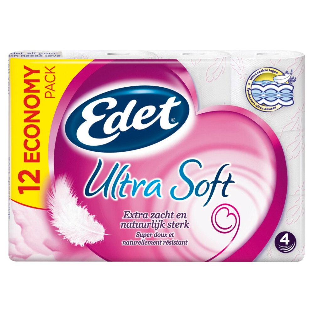 Edet Toiletpapier Ultra Soft 4-laags 12 stuks