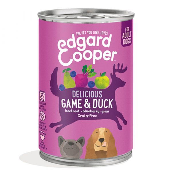 6x Edgard&Cooper Blik Vers Vlees Hondenvoer Wild - Eend 400 gr