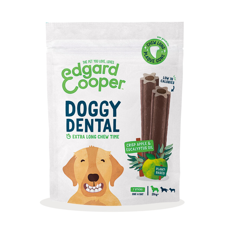 4x Edgard&Cooper Doggy Dental Sticks Appel - Eucalyptusolie Large