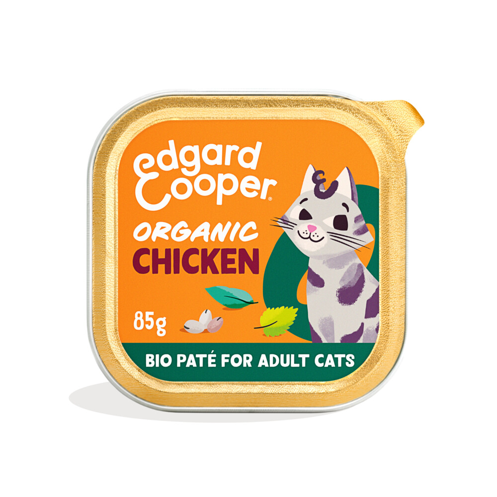 16x Edgard&Cooper Kattenvoer Adult Pate Biologische Kip 85 gr