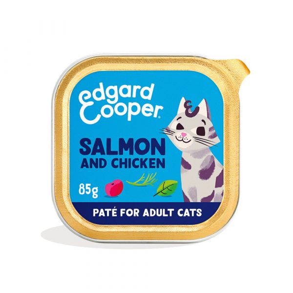 16x Edgard&Cooper Kattenvoer Adult Pate Zalm - Kip 85 gr