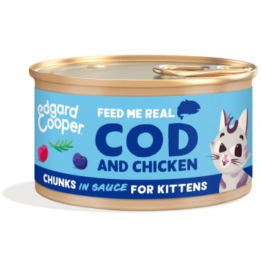 Edgard&Cooper Kattenvoer Kitten Chunks Kabeljauw - Kip 85 gr