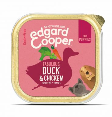 11x Edgard&Cooper Kuipje Vers Vlees Puppy Hondenvoer Eend - Kip 150 gr