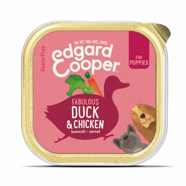 11x Edgard&Cooper Kuipje Vers Vlees Puppy Hondenvoer Eend - Kip 150 gr