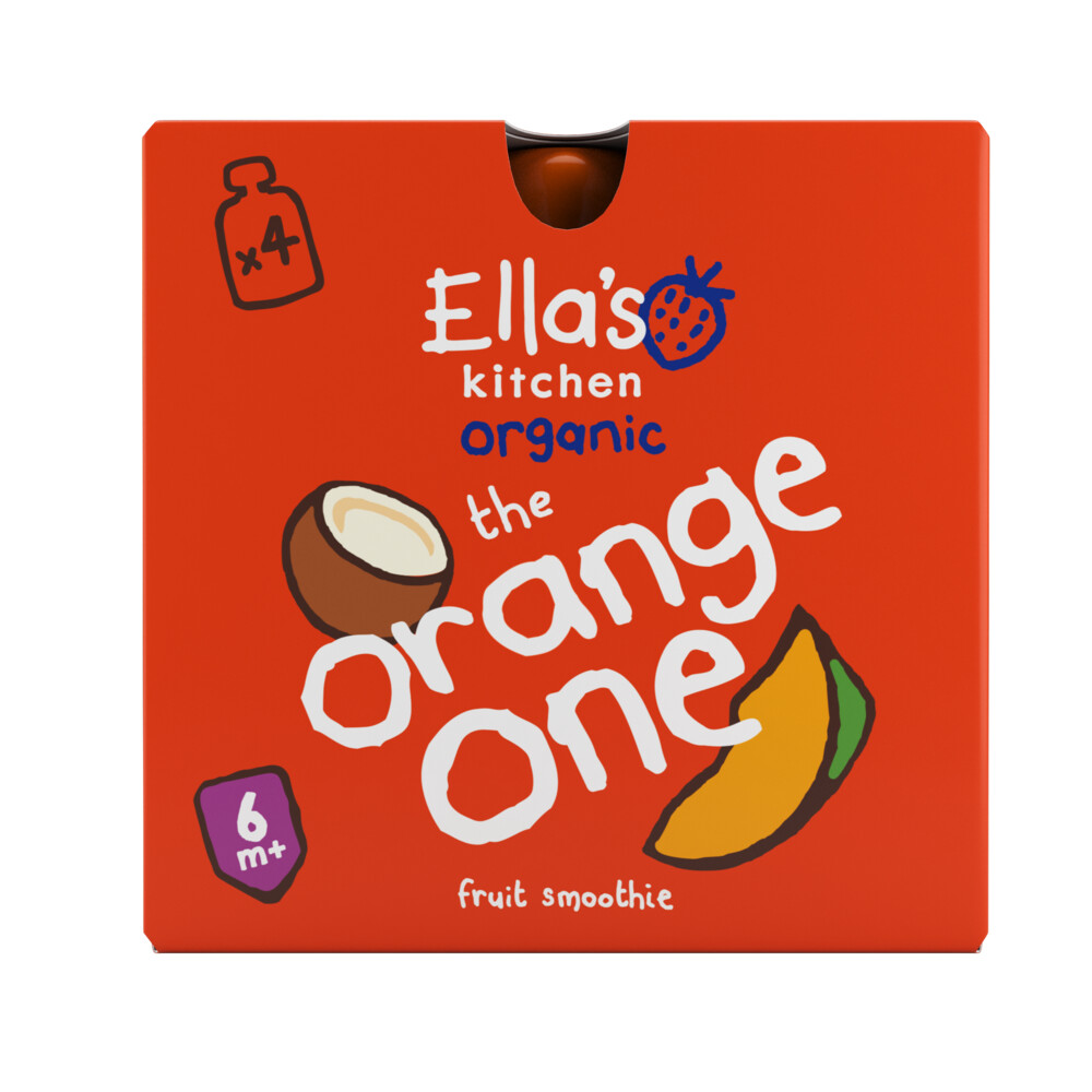 Weekdeal 20% korting: 3x Ella's kitchen Fruit Smoothie The Orange One 6+m 4 stuks