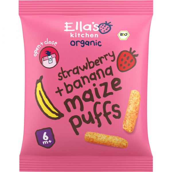 Ella's kitchen Gepoft Smikkelstengels 6+ m Aardbei Banaan 20 gr