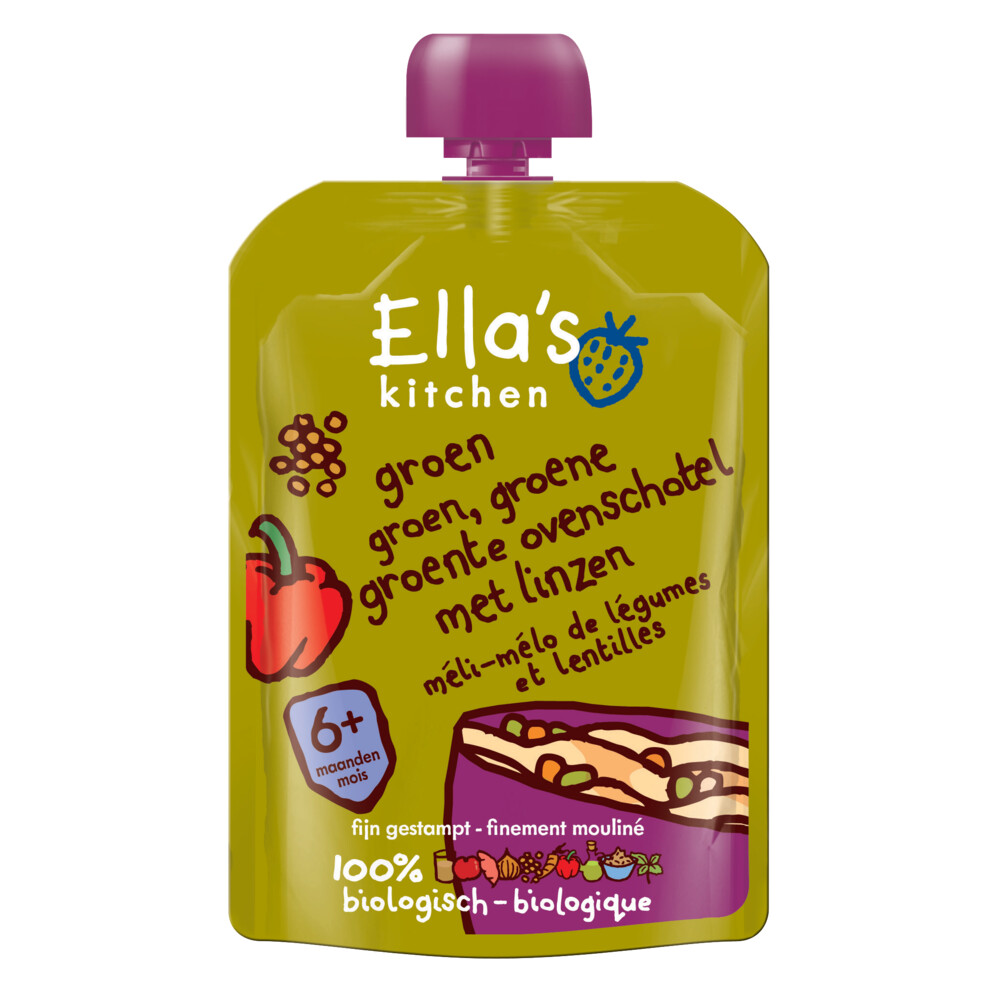 Weekdeal 20% korting: 6x Ella's kitchen Groente Ovenschotel met Linzen 6+ m 130 gr