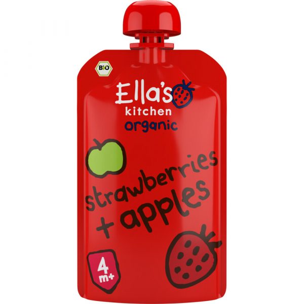 Weekdeal 20% korting: 7x Ella's kitchen Knijpzakje 4+ m Appel Aardbei 120 gr