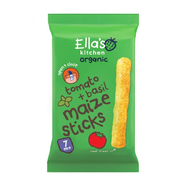 Weekdeal 20% korting: 5x Ella's kitchen Maize Sticks Tomaat + Basilicum 7+m 16 gr