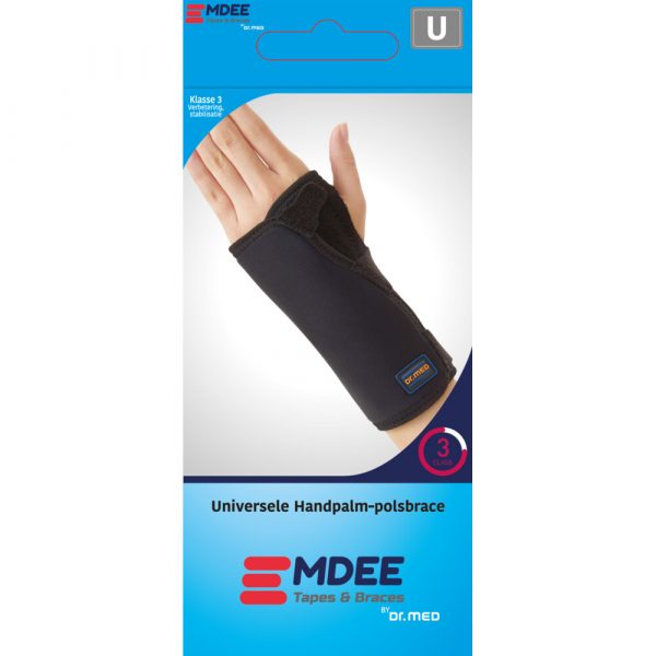 Emdee Universele Handpalm-Polsbrace Zwart