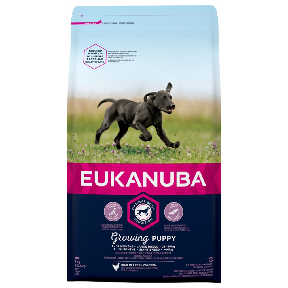 3x Eukanuba Dog Growing Puppy Large 3 kg