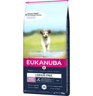 Eukanuba Dog Junior Small - Medium Graanvrij Vis 12 kg