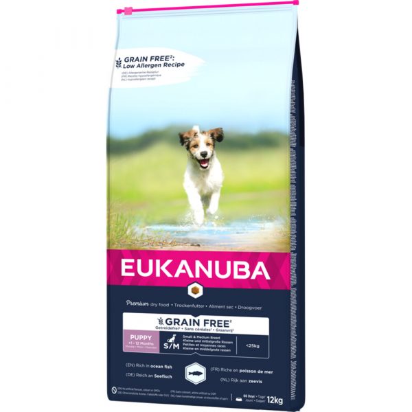 Eukanuba Dog Junior Small - Medium Graanvrij Vis 12 kg