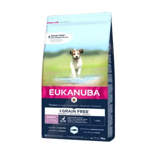 Eukanuba Dog Junior Small - Medium Graanvrij Vis 3 kg