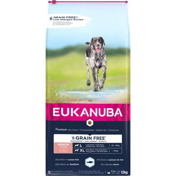 Eukanuba Hondenvoer Senior Large Graanvrij Zeevis 12 kg