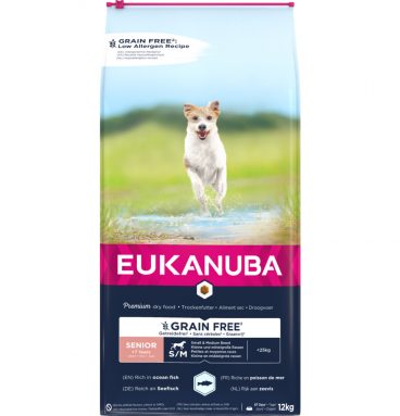 Eukanuba Hondenvoer Senior Small/Medium Graanvrij Zeevis 12 kg