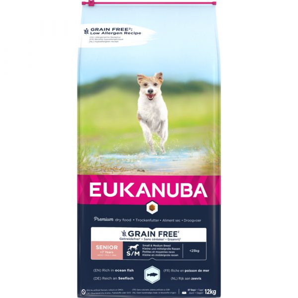 Eukanuba Hondenvoer Senior Small/Medium Graanvrij Zeevis 12 kg