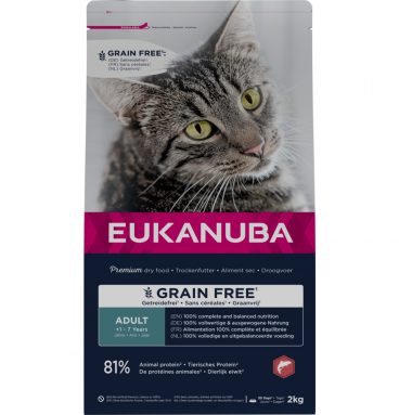 4x Eukanuba Kat Adult Graanvrij Zalm 2 kg