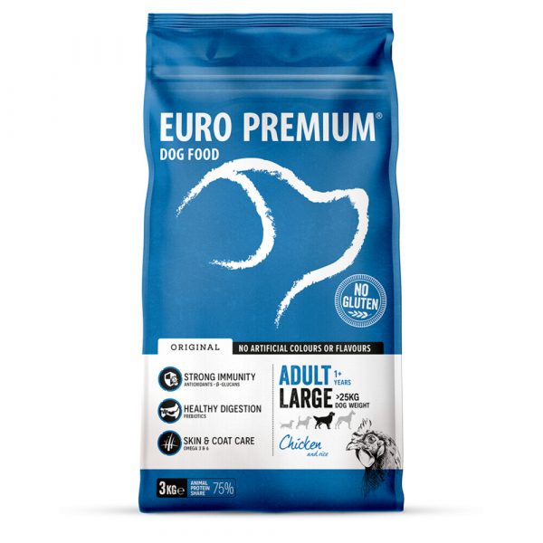 4x Euro-Premium Adult Large Kip - Rijst 3 kg