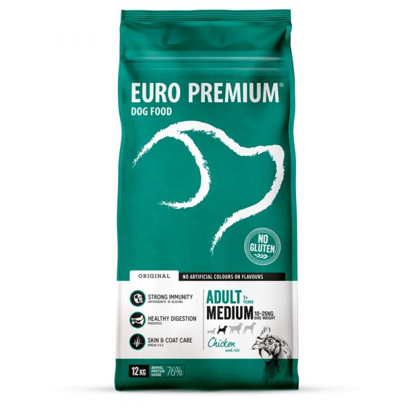 Euro-Premium Adult Medium Kip - Rijst 12 kg